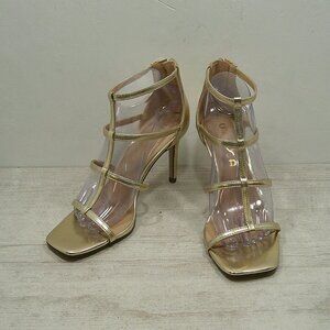 Elegant Dressy Unisa Gold Strappy Classic Pinup Stiletto Heels Size 9M